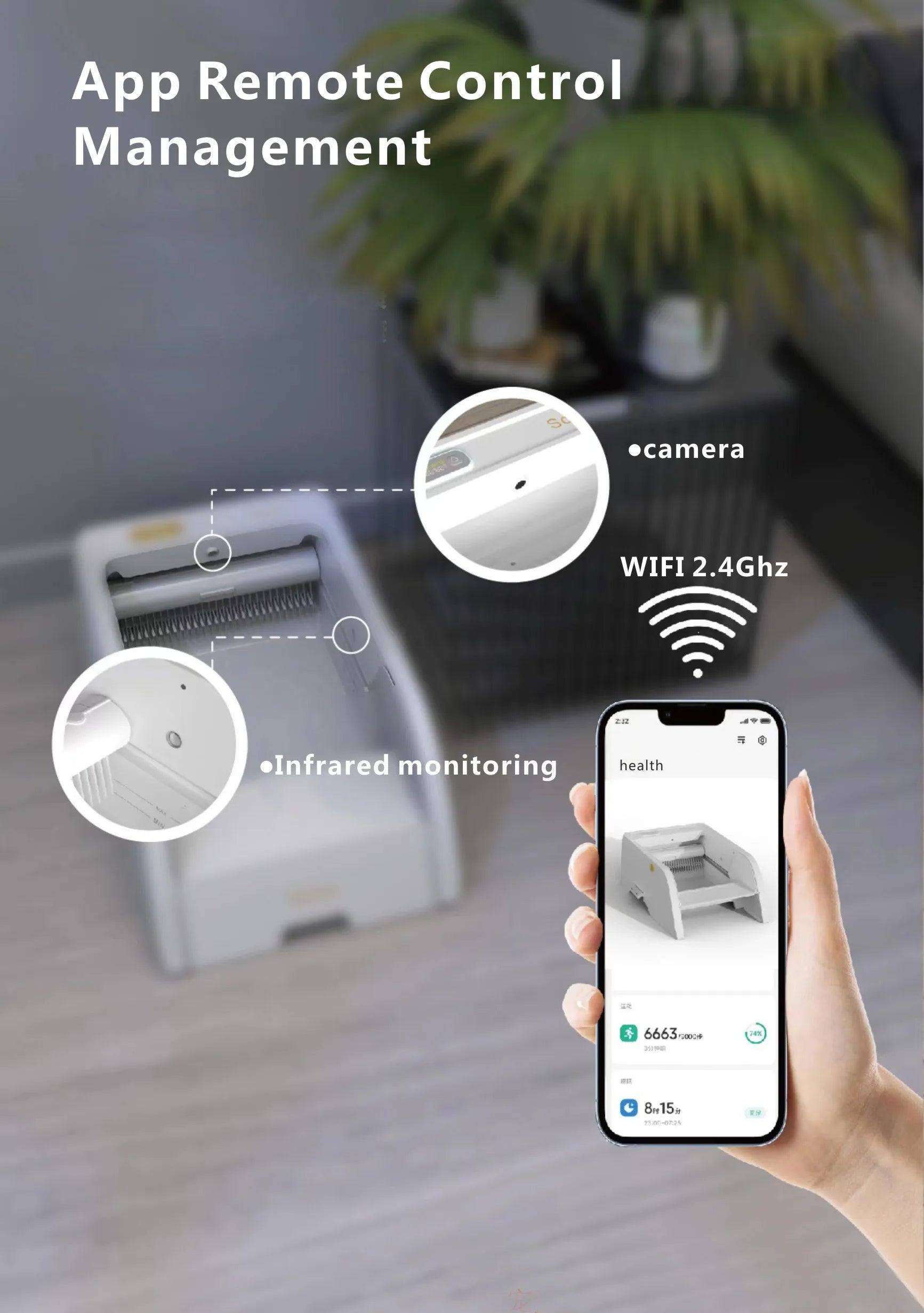White automatic smart cat litter box with self-cleaning mechanism and semi-closed design, ideal for easy pet waste management.