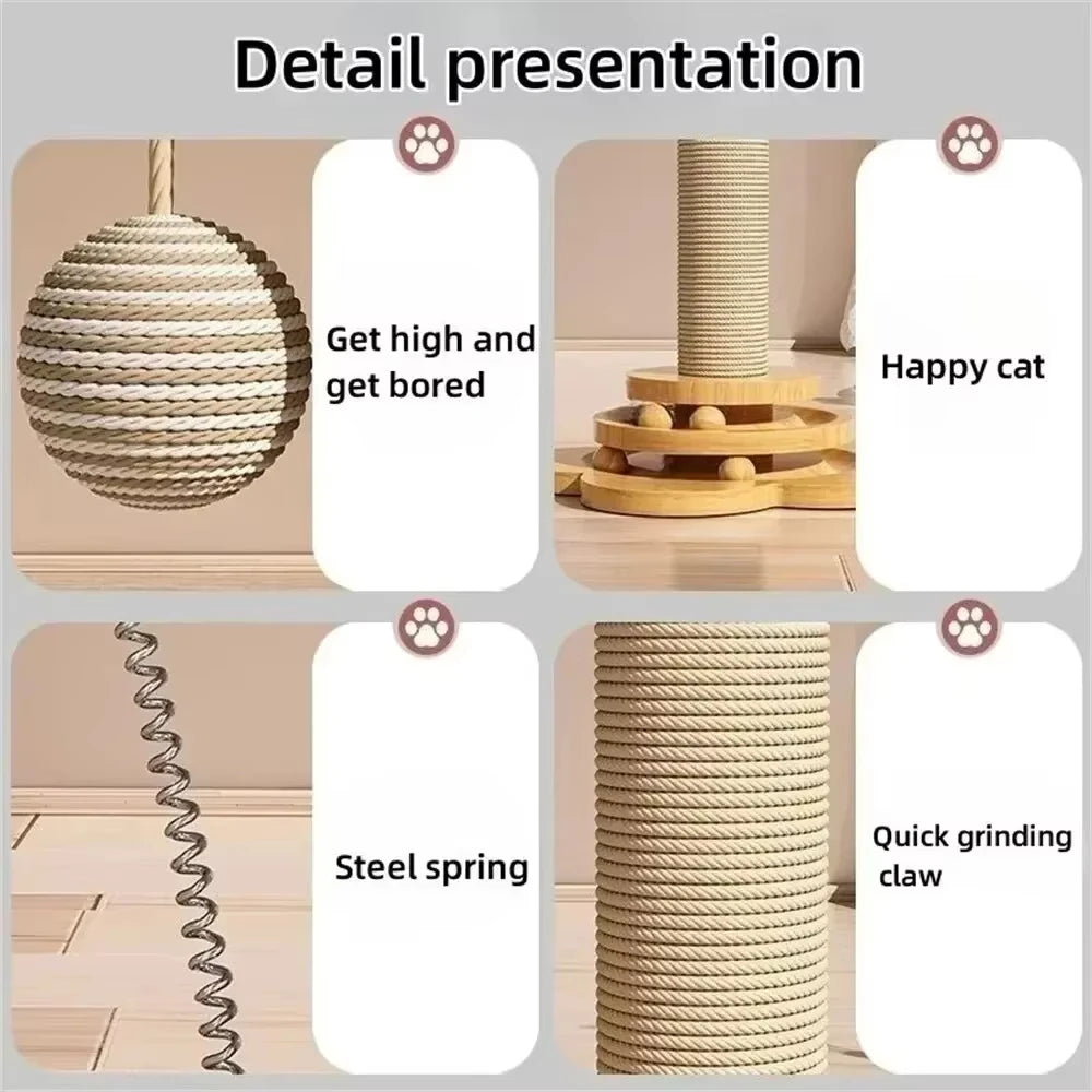 Durable AliExpress cat scratch toy turntable with sisal scratching surface and solid wood construction for cats.