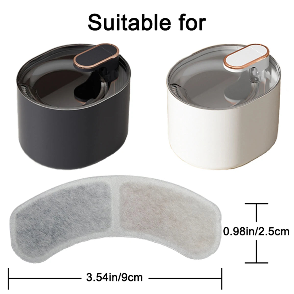 Six replacement filters for AliExpress cat water fountain, pet water dispenser filter cartridge, designed to keep water clean.