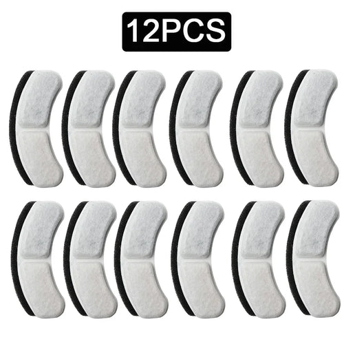 Six replacement filter cartridges for AliExpress cat water fountain, designed to keep pet water fresh and clean.