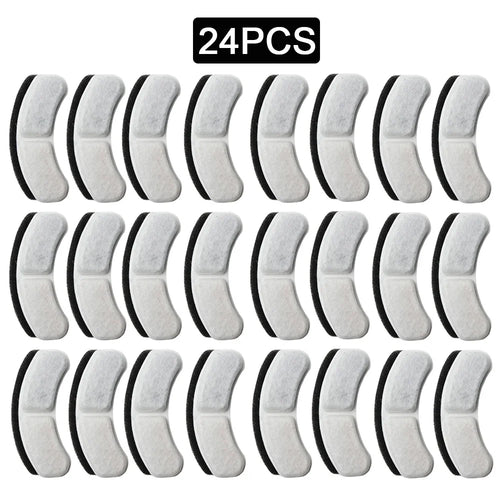 Six replacement filter cartridges for AliExpress cat water fountain, designed to keep pet water clean and fresh.