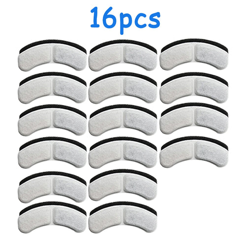 Six AliExpress cat water fountain filter cartridges for pet water dispensers, showing the filter cartridges used in the fountain.