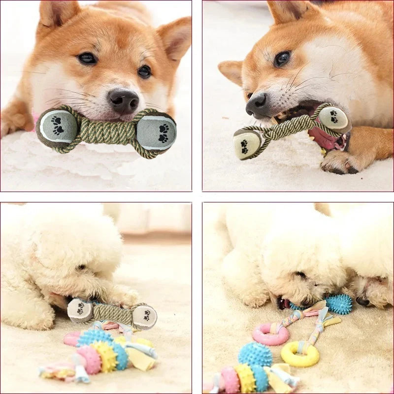 Durable indestructible teeth cleaning pet toy for dogs, made of sturdy material for long-lasting chewing and dental health.