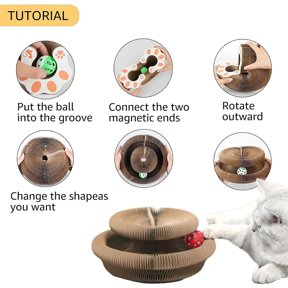 Two Magic Organ Cat Scratchers from AliExpress, interactive cardboard boards designed for cats to scratch and play.