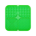 Blue silicone dog lick mat slow feeder bowl for anxiety relief and bath distraction, designed for pets to lick and play.