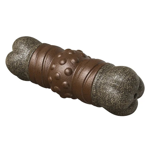 Large brown dog chew toy by AliExpress, durable squeaky toy resembling a real bone to help solve boredom for dogs.