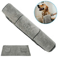 Super absorbent big puppy pet dog bathrobe and towel set, made of soft grooming supplies fabric for drying pets after baths.