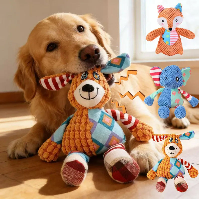 Cute elephant-shaped dog chew toy from AliExpress, bite-resistant, interactive squeaky puppy toy for fun and play.