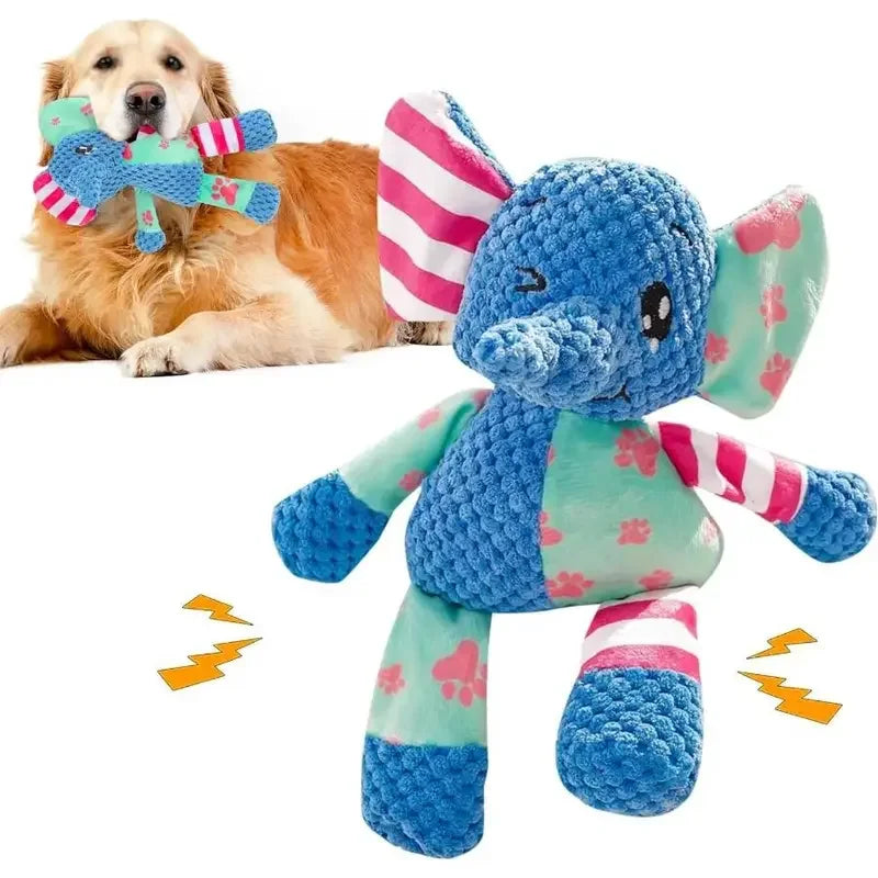 Cute elephant-shaped dog chew toy from AliExpress, bite-resistant, interactive squeaky puppy toy for small dogs.