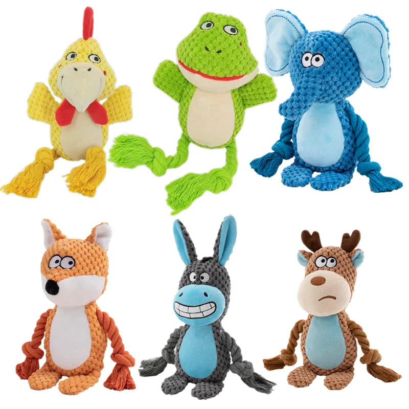 Soft stuffed elephant plush dog toy from AliExpress, small size, interactive design, durable and perfect for small dogs.