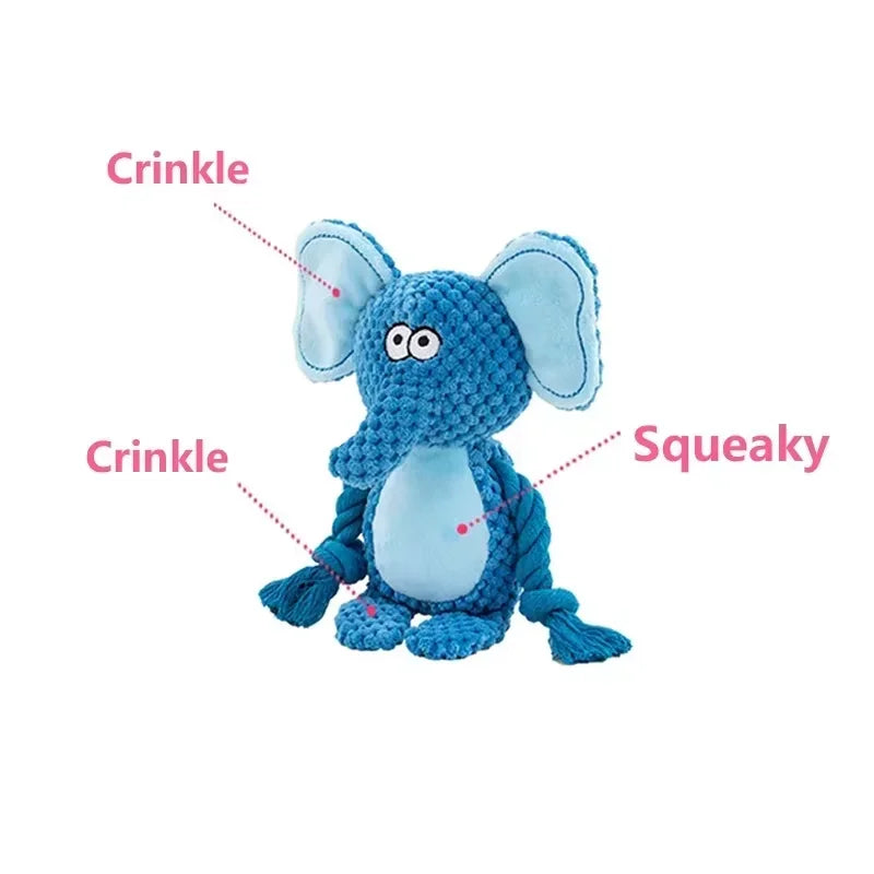 Soft stuffed elephant dog toy from AliExpress, small plush interactive toy for small dogs, durable and indestructible bite-resistant design