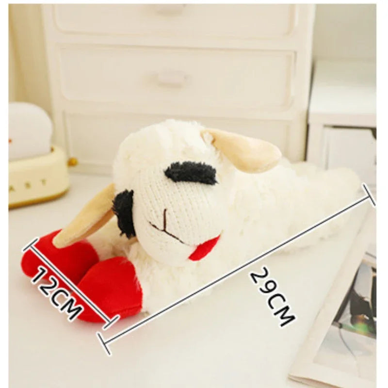 Soft plush dog toy featuring a squeaky lamb and lying sheep design, perfect for playful dogs. Brand: AliExpress.