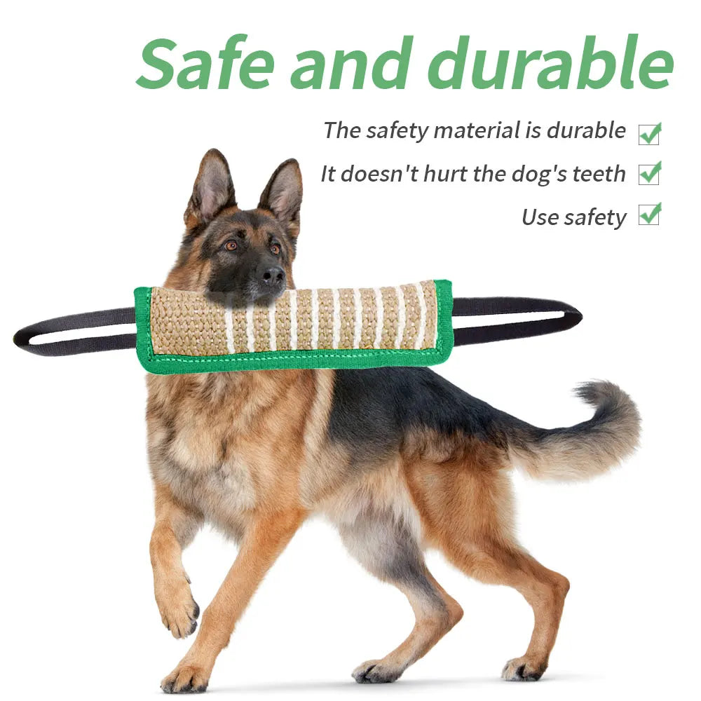 Green Jaoseko dog bite rod toy for grinding teeth, durable stick designed for dog training and dental health.