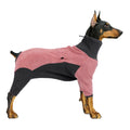 Pink and gray fleece dog winter coat from AliExpress, warm pet sweater designed for cold weather and stylish pet apparel.