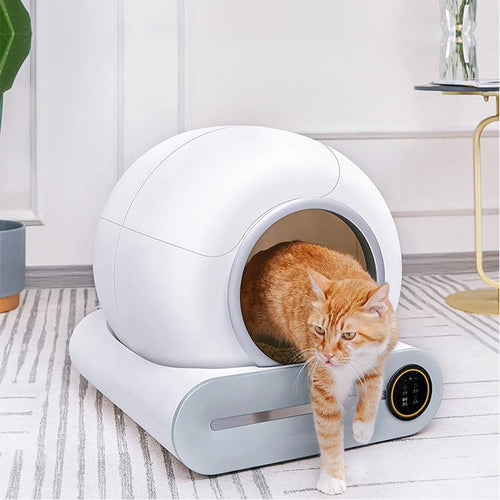 Automatic cat litter box by AliExpress with self-cleaning feature, large size, electric operation, designed for easy maintenance.