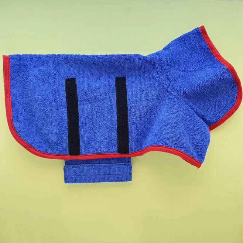 Gray dog bathrobe and quick-drying towel from AliExpress, absorbent pet grooming supplies for easy drying after baths.