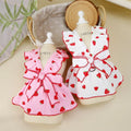 Pink strawberry-patterned summer dog dress with suspenders, lightweight pet apparel by AliExpress for dogs.