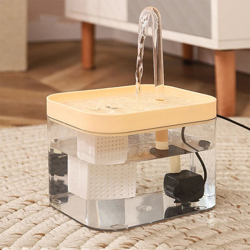 Transparent cat water fountain by AliExpress, automatic circulating pet dispenser with a clear plastic design for fresh drinking water.