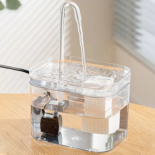 Transparent cat water fountain by AliExpress, automatic circulating pet dispenser with fresh, live water for cats.