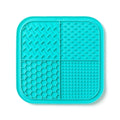 Lake blue silicone pet lick mat for dogs and cats with suction cups, 20cm slow food plate for interactive feeding