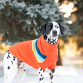 Orange Alpine Sweater for small pets by Beige Antigone, cozy pet apparel shown on a beige background.