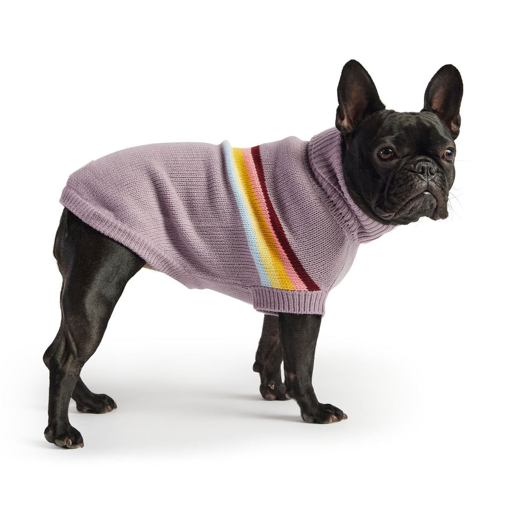 Lavender retro sweater for pets by Beige Antigone, cozy beige pet apparel with vintage style, suitable for small dogs or cats.