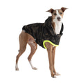 Beige Antigone recycled camouflage pet parka with hood, designed for outdoor wear, made from eco-friendly materials.