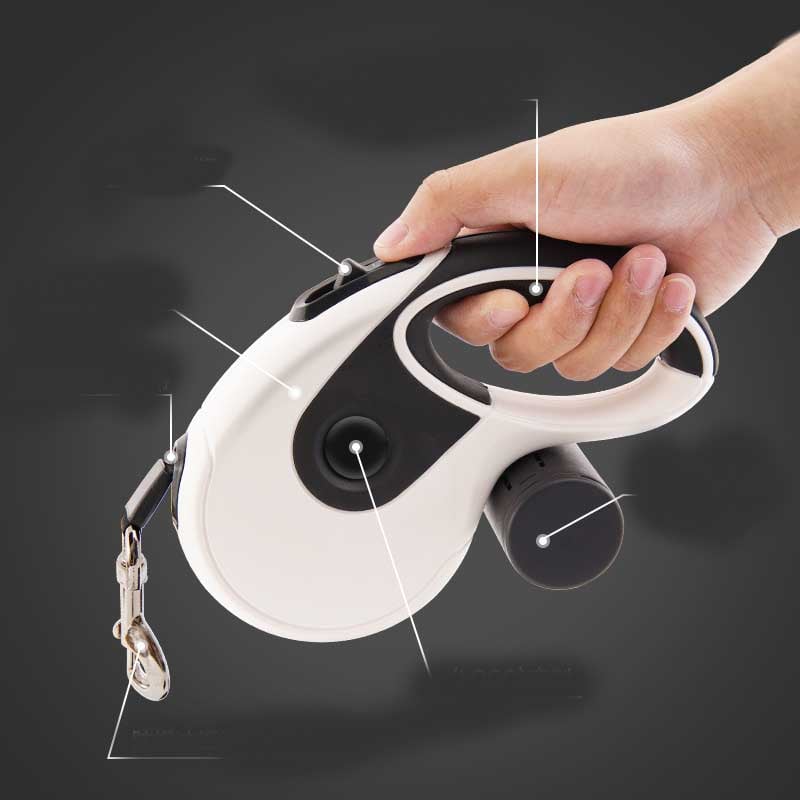 Blue Brandywines Time automatic retractable leash for household pets, 5 meters long, with a standard design for easy control.