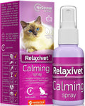 Brandywines Time calming pheromone spray for cats, scratch repellent to reduce stress during travel, in a spray bottle.