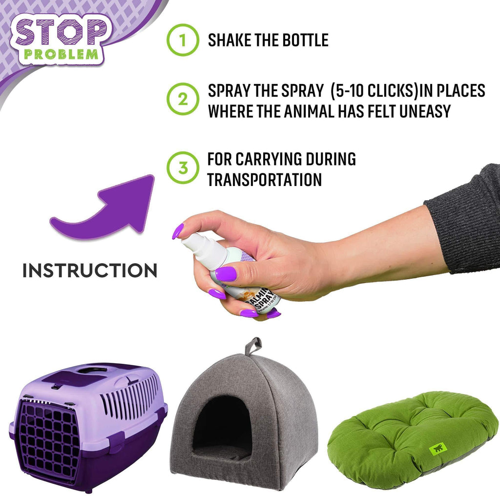 Brandywines Time calming pheromone spray for cats, pet supplies to reduce stress, discourage scratching, and ease hiding behavior.