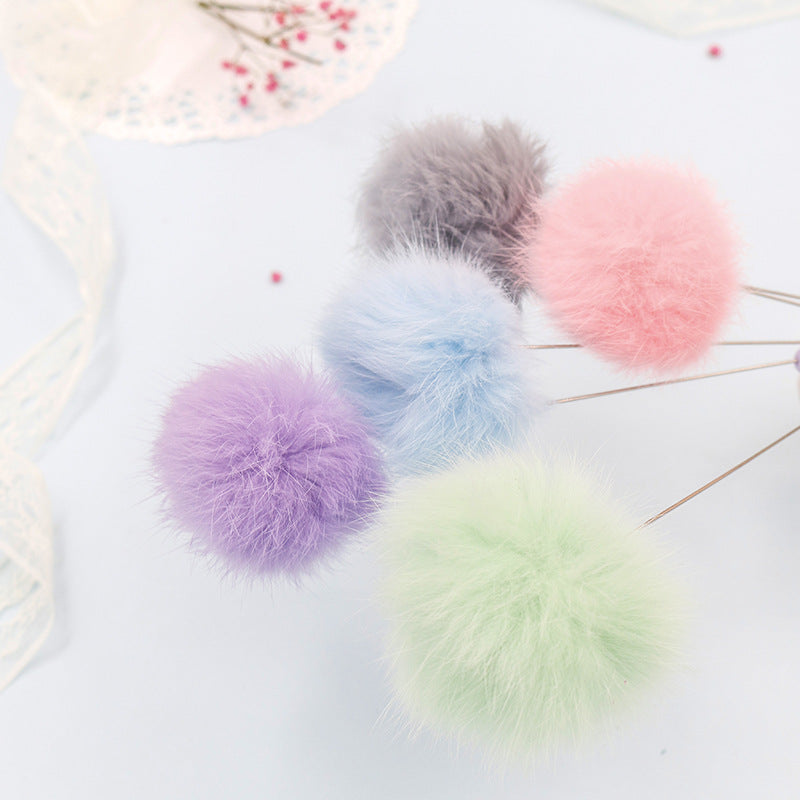 Colorful Pom Pom Cat Teaser Wand with Bell by Brandywines Time, featuring a grey handle and vibrant pom poms for playful feline fun.