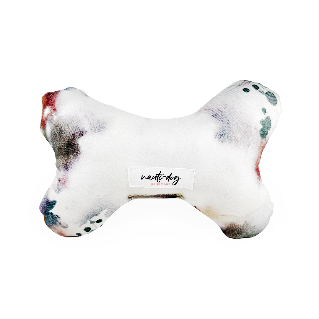 Brandywines Time denim squeaky dog toy plush Wubby for dogs, soft and durable play item with a squeaker inside.