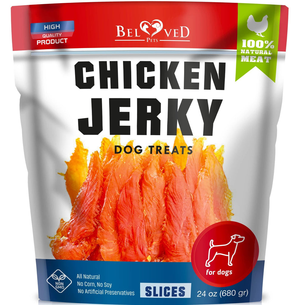 Brandywines Time chicken jerky dog treats, grain-free organic pet snacks, 1.5 lb, human-grade meat for dogs.
