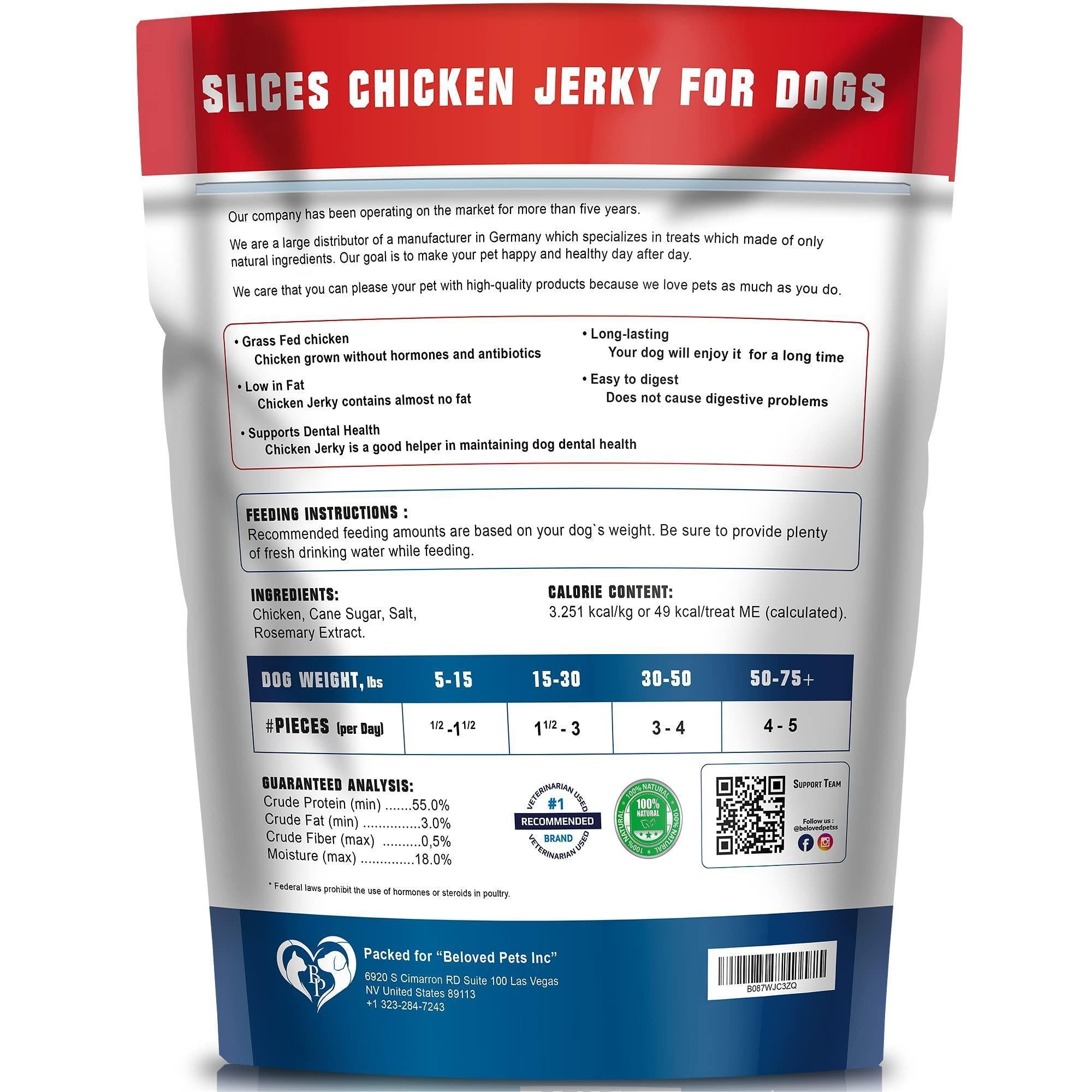 Brandywines Time Chicken Jerky Dog Treats in 1.5 lb bag, grain-free organic pet snacks, human-grade organic meat for dogs.