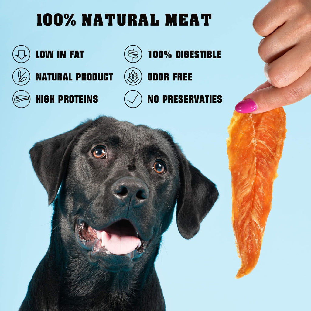 Brandywines Time chicken jerky dog treats, 1.5 lb, grain-free organic pet snacks, human-grade meat, for dogs.