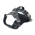 Black dog harness by Brandywines Time featuring waterproof material and a vertical handle for secure control.