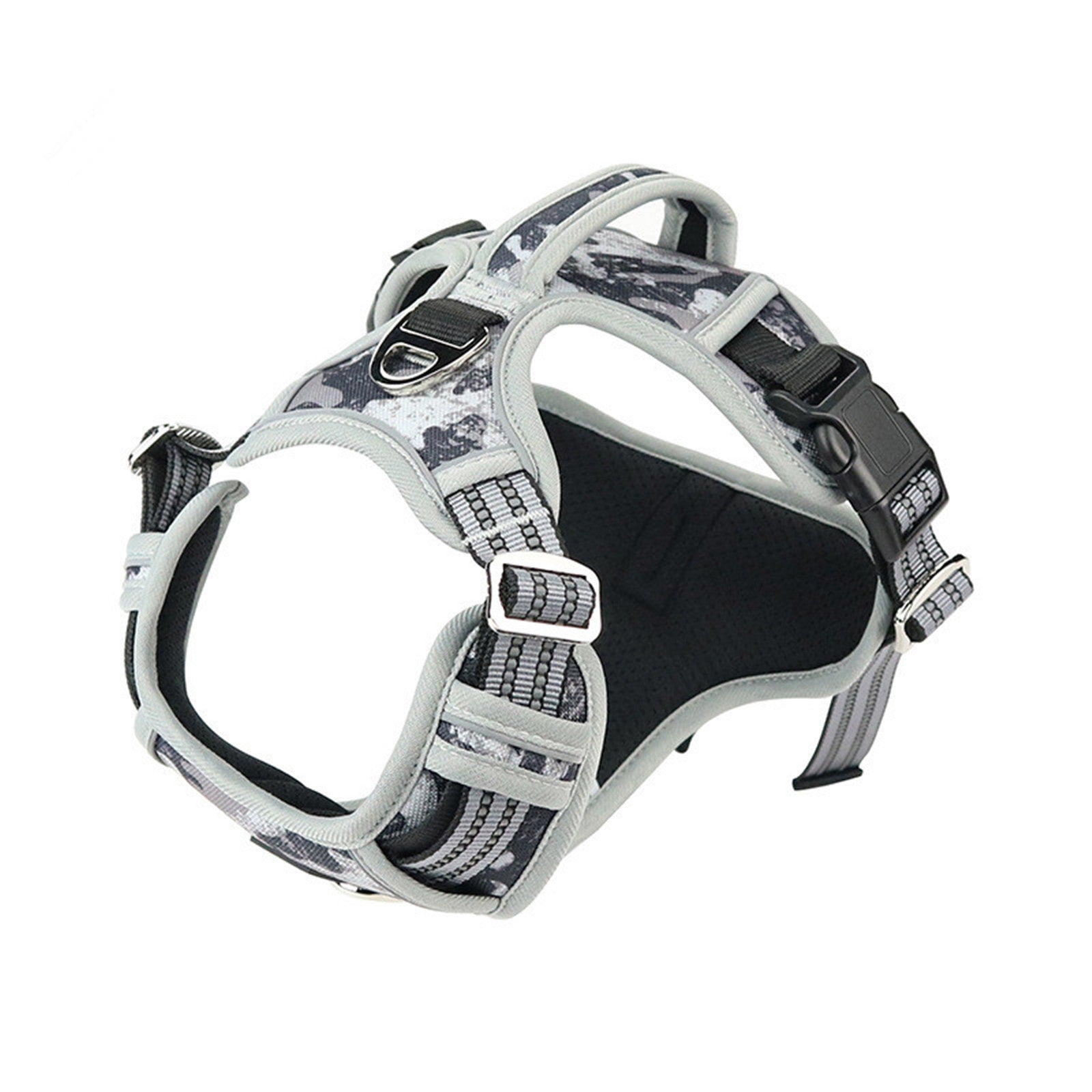 Black Brandywines Time durable waterproof dog harness with vertical handle, adjustable for small dogs.