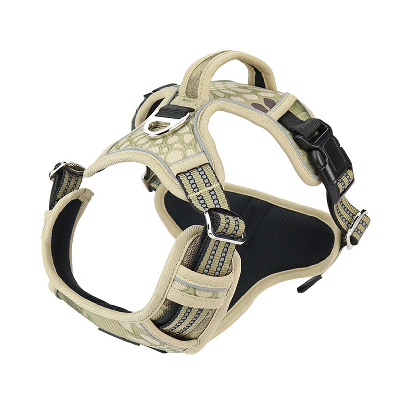 Black Brandywines Time dog harness with vertical handle, waterproof durable pet harness for secure outdoor walks.