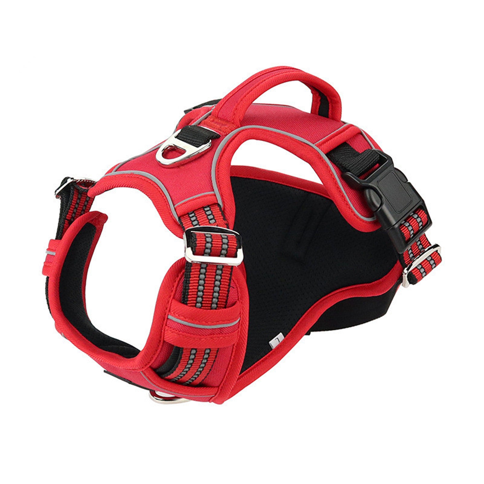 Black Brandywines Time dog harness with waterproof material and vertical handle, designed for secure and comfortable pet walking.