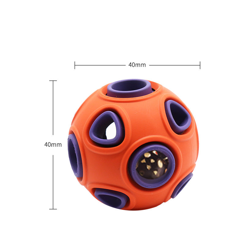 Medium and large orange glow-in-the-dark dog toy ball by Brandywines Time, perfect for chewing and nighttime play.