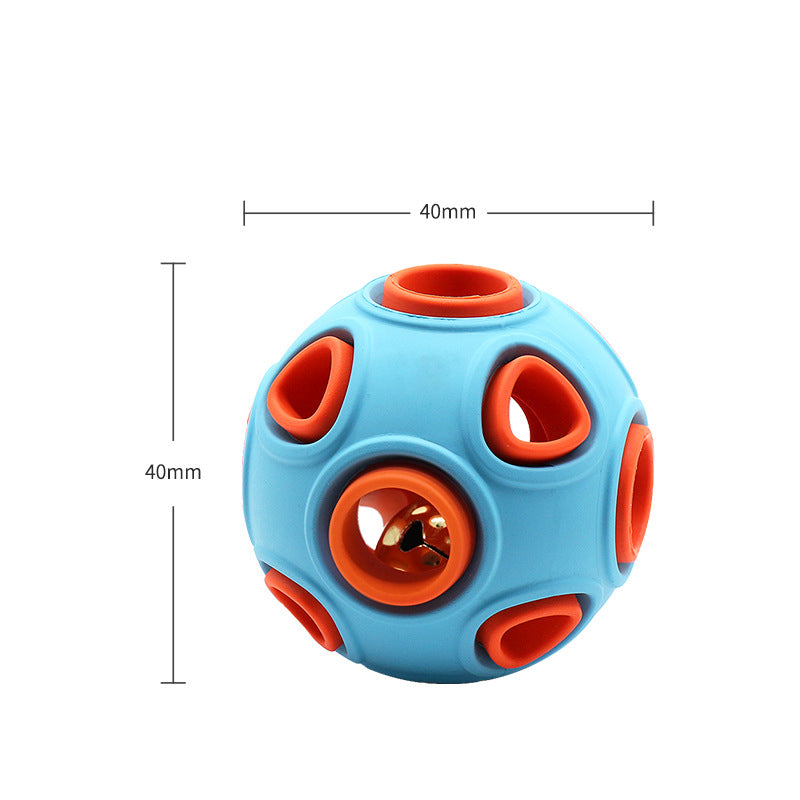 Orange glow-in-the-dark dog toy ball for chewing, medium to large size, from Brandywines Time dog toys.