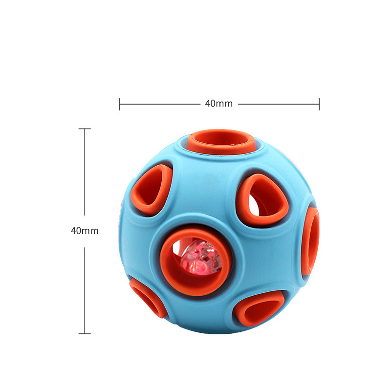 Orange glow-in-the-dark dog toy ball for chewing, medium to large size, by Brandywines Time, designed for active play and fetch.