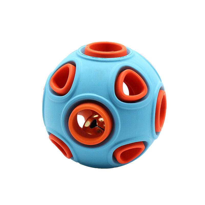 Orange glow-in-the-dark dog toy ball by Brandywines Time, designed for chewing and play for medium and large dogs.