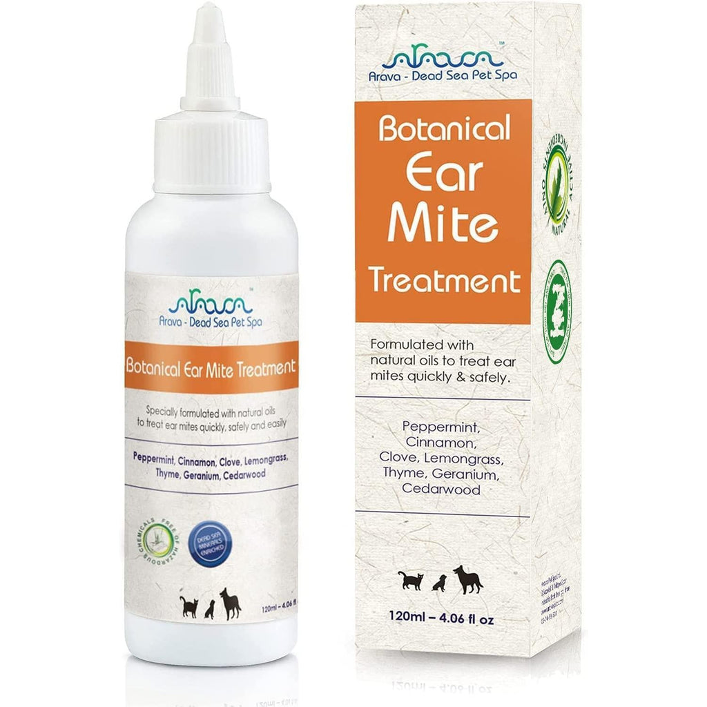 Brandywines Time natural ear mite treatment for dogs and cats, pet supplies for ear infection cleaning and mite removal.
