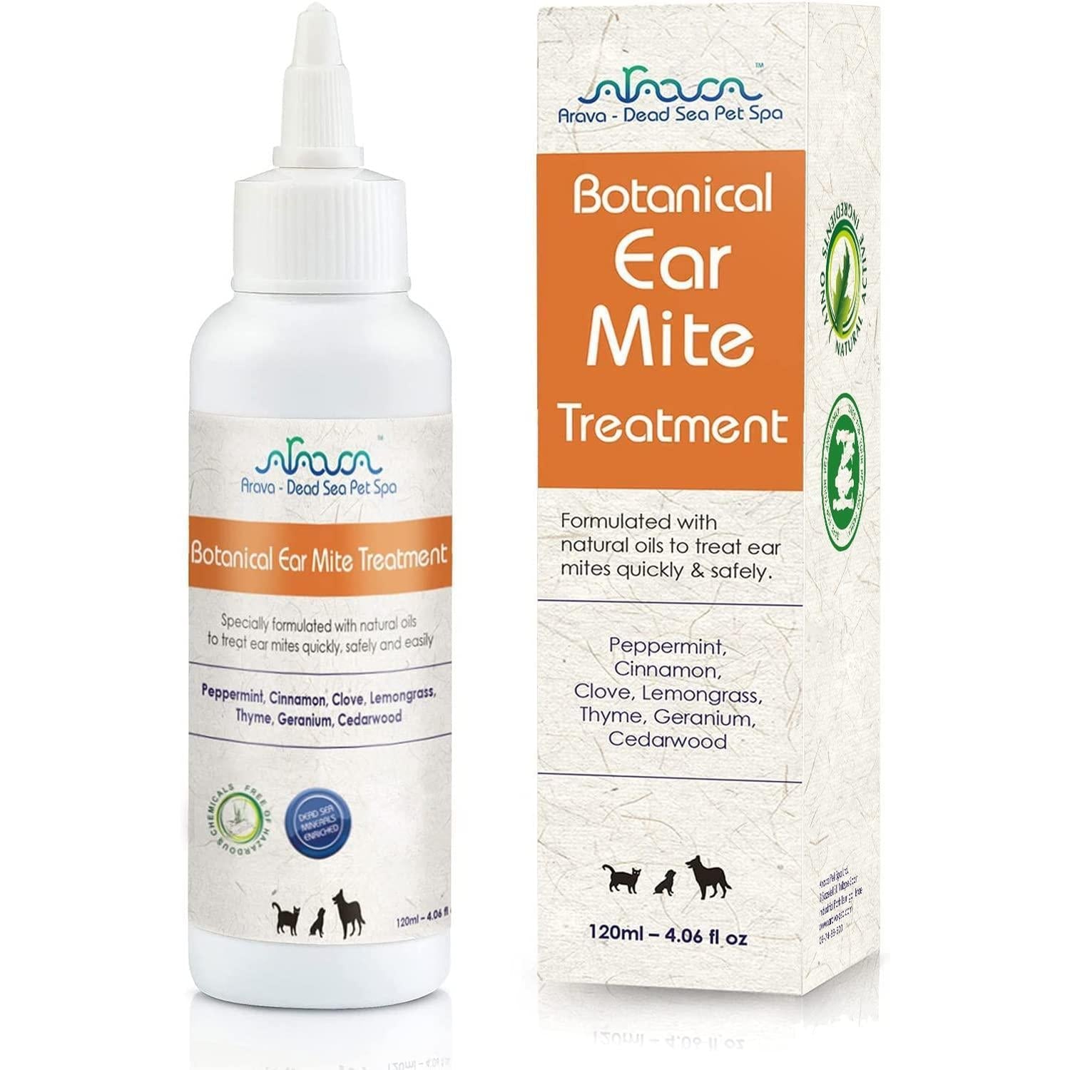 Brandywines Time natural ear mite treatment for dogs and cats, pet supplies for ear infection cleaning and mite removal.