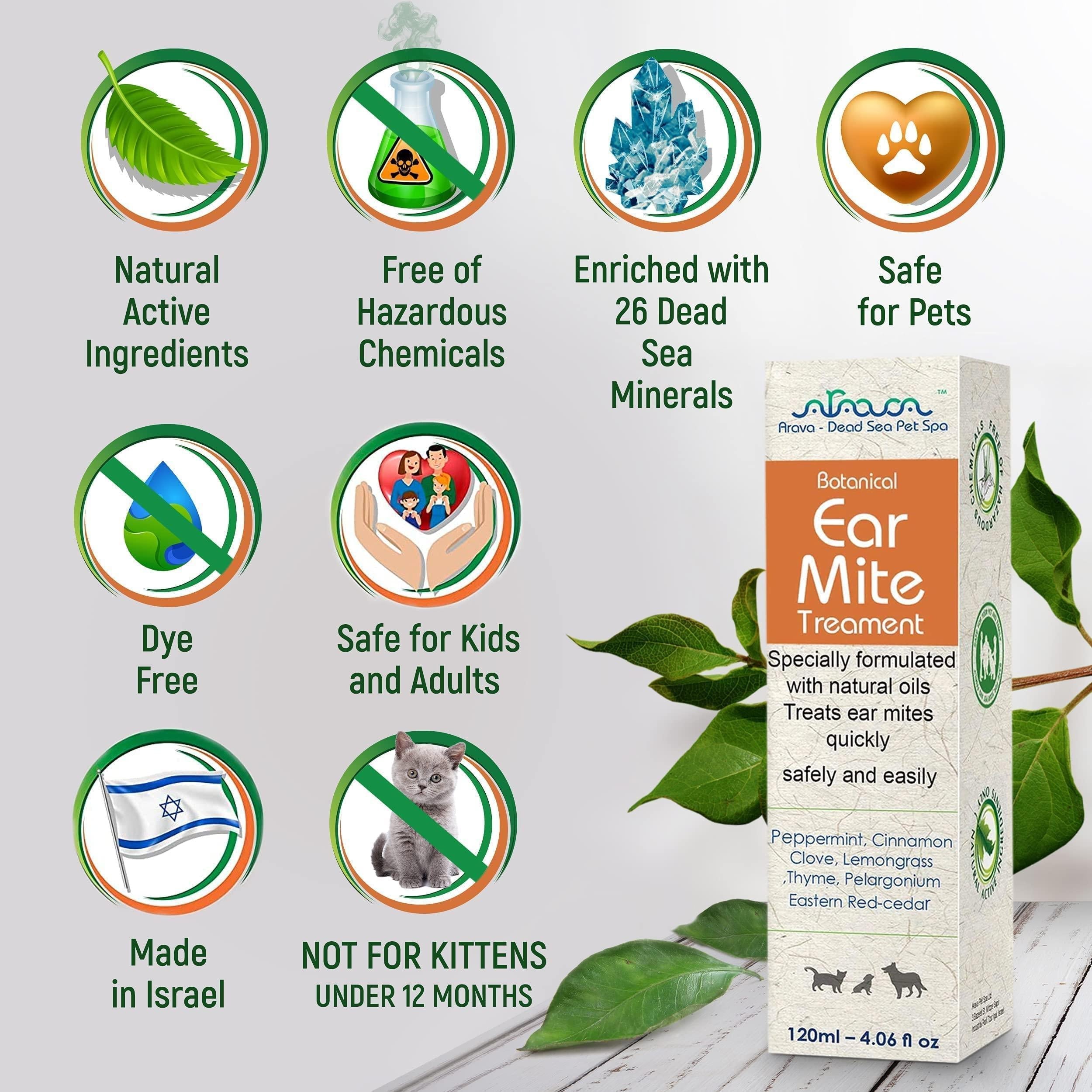 Brandywines Time natural ear mite treatment for dogs and cats, pet supplies for ear mite infection cleaning.