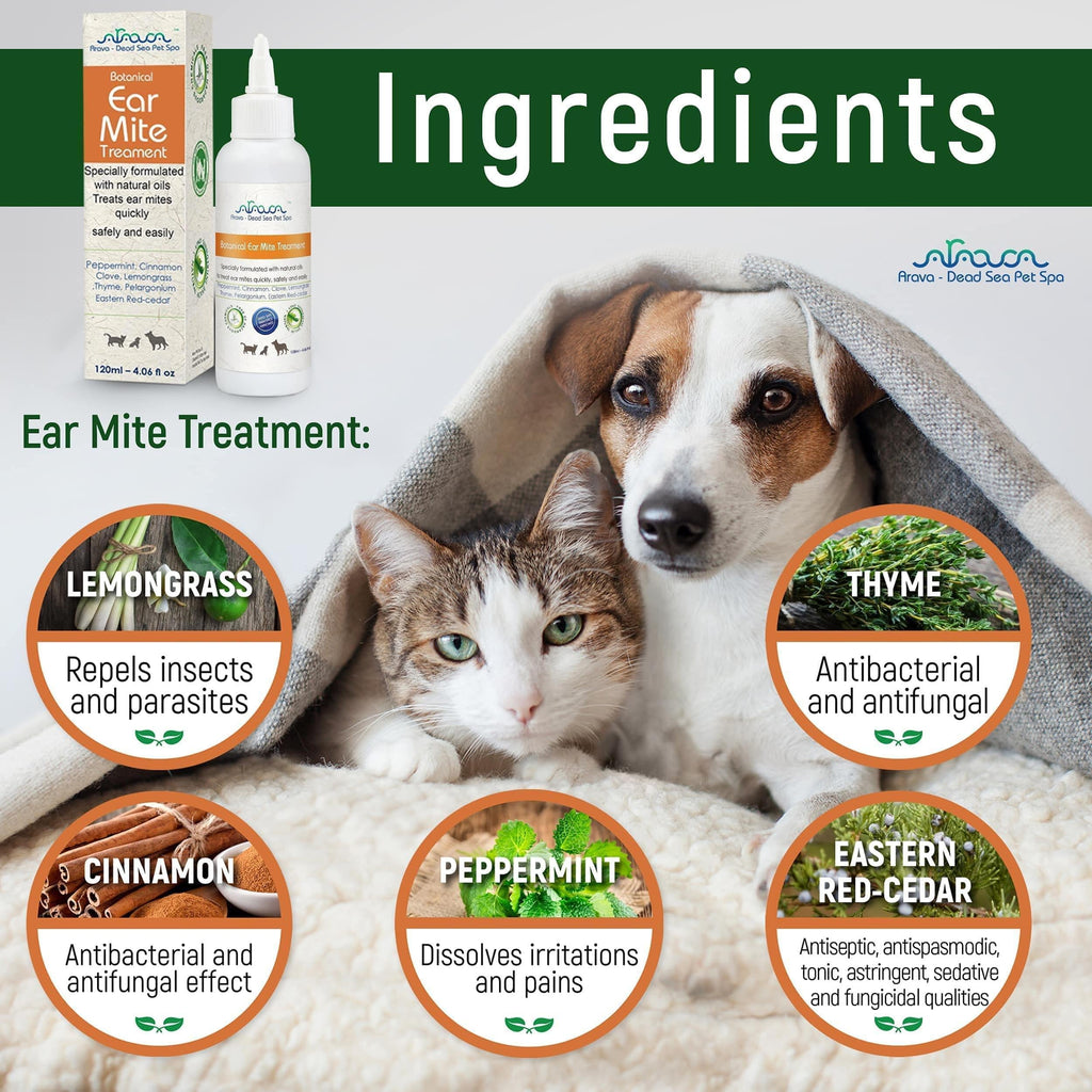 Brandywines Time natural ear mite treatment for dogs and cats, pet supplies to help eliminate ear mites and infections.