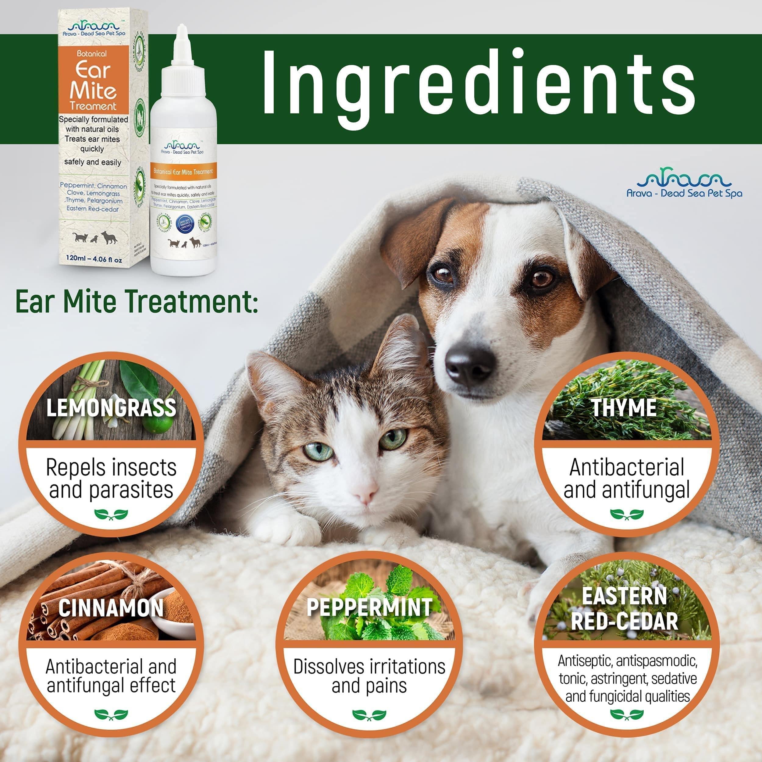 Brandywines Time natural ear mite treatment for dogs and cats, pet supplies to help eliminate ear mites and infections.