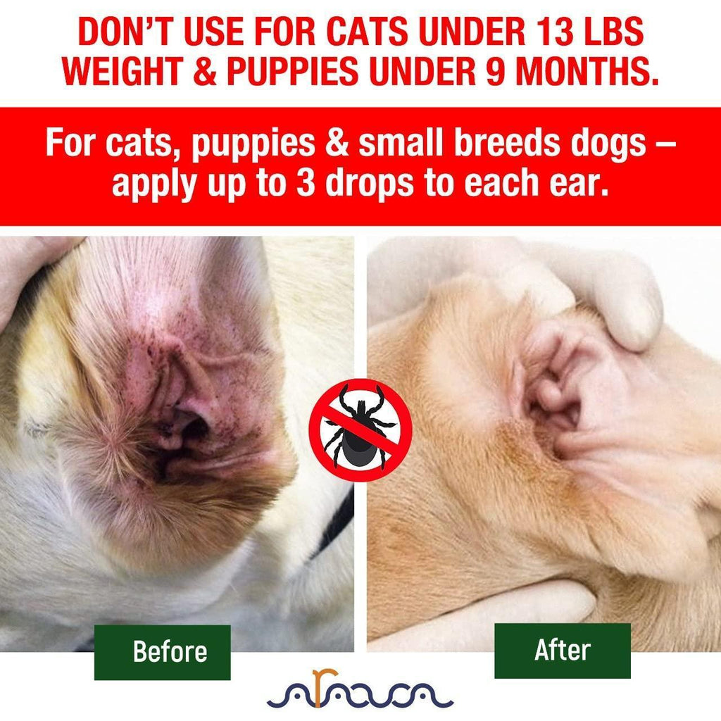 Brandywines Time natural ear mite treatment for dogs and cats, pet supplies to clean and soothe ear infections.