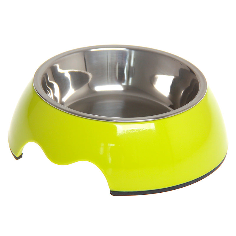 Brandywines Time non-slip stainless steel pet bowl, medium size, red, dual-use design for feeding cats and dogs.